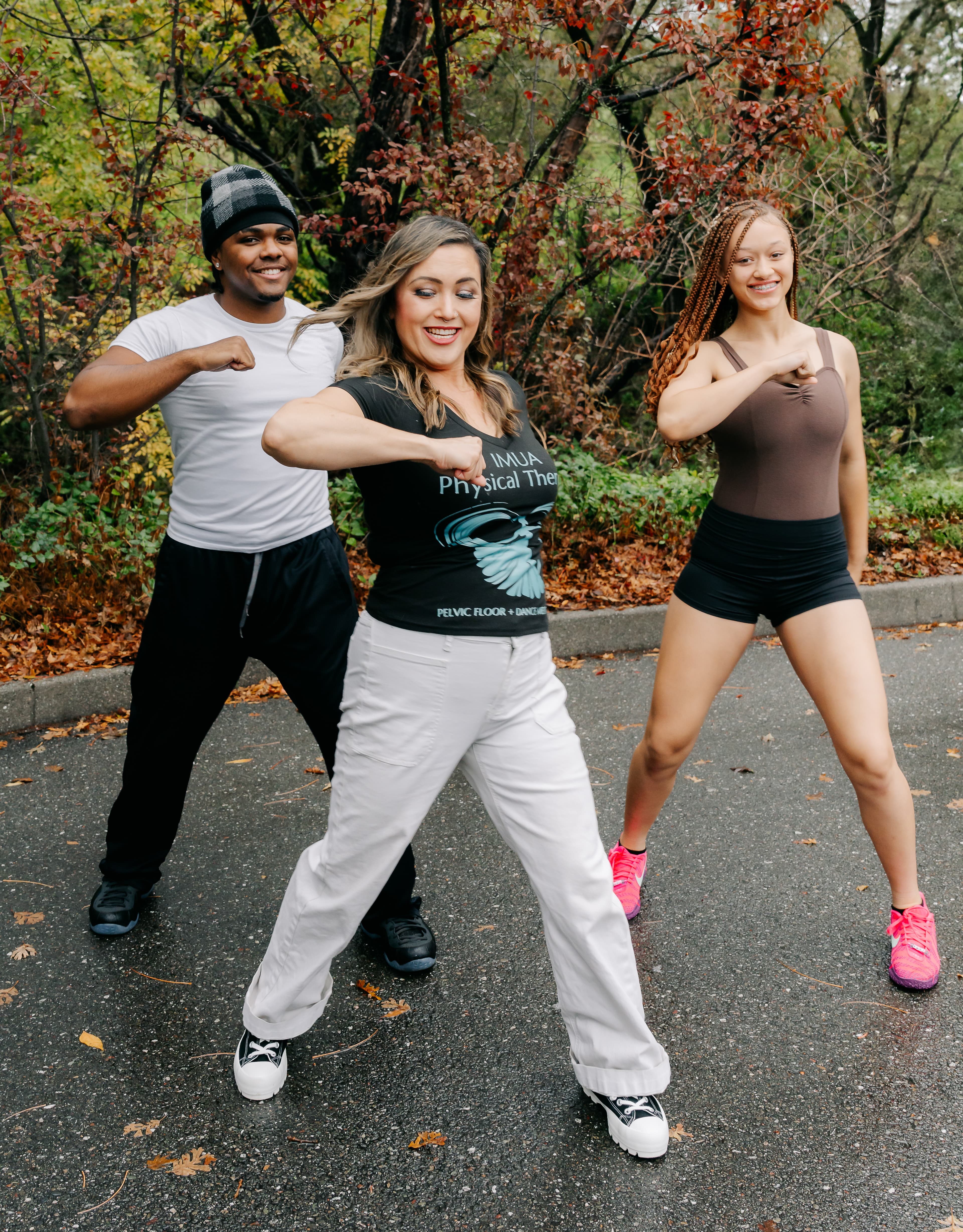Dr. Vanessa and team demonstrating dance medicine and physical therapy